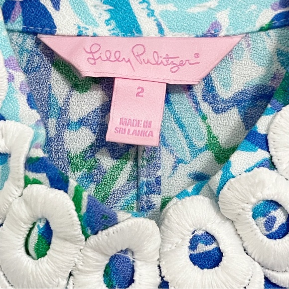 Lilly Pulitzer Jane Shift Dress Blue Resort Canopy Chaos Size 2 - Picture 5 of 13